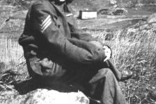 117: Cede McCarthy wearing her brother's uniform. (circa 1945) [courtesy of Mollie McCarthy]  - daughter of James McCarthy &amp;amp; Julia Reddy